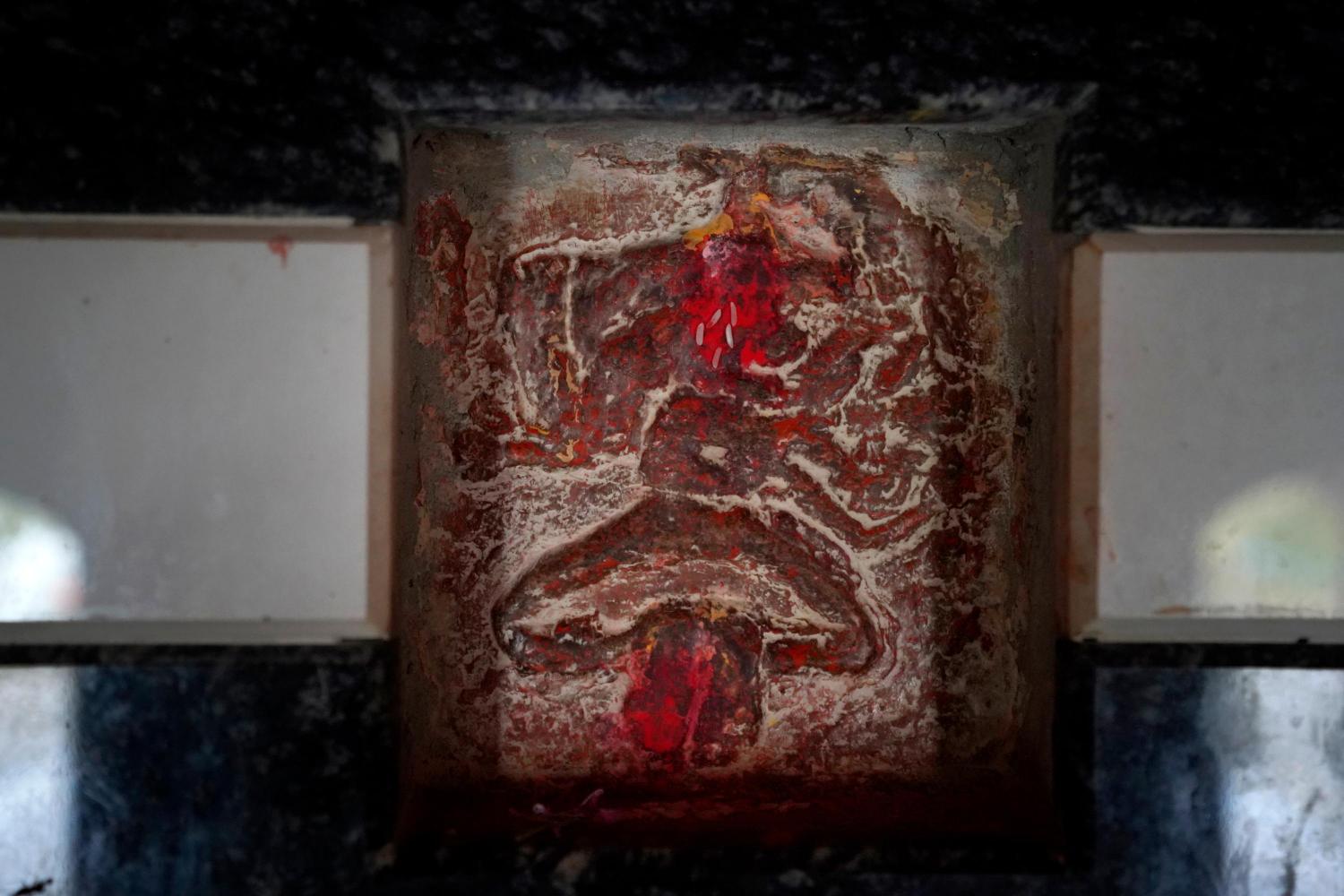 Deity at Bagnath Temple in Ekkalbara village, Madhya Pradesh, the temple gets surrounded by reservoir waters and remains inaccessible till the dam waters recede, Photo credit_ Rohit Jain for Oral History Narmada.