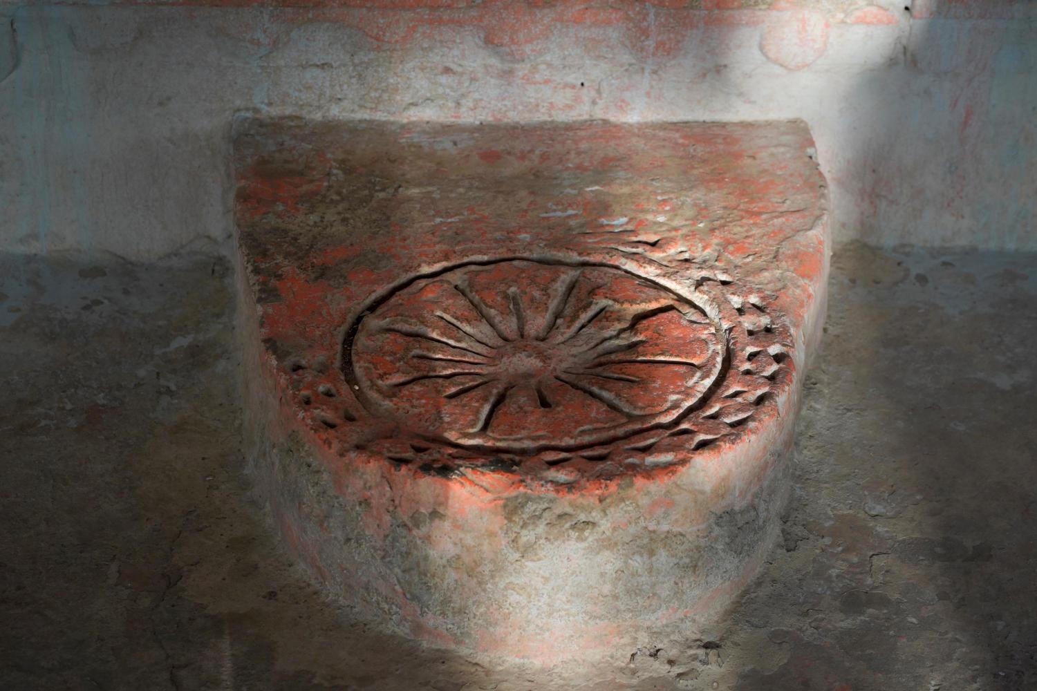 Holy symbol at Nandikeshwar and Badkeshwar Mahadev temple complex in village Gangli that gets surrounded by Sardar Sarovar Dam waters, Photo credit_ Rohit Jain for Oral History Narmada