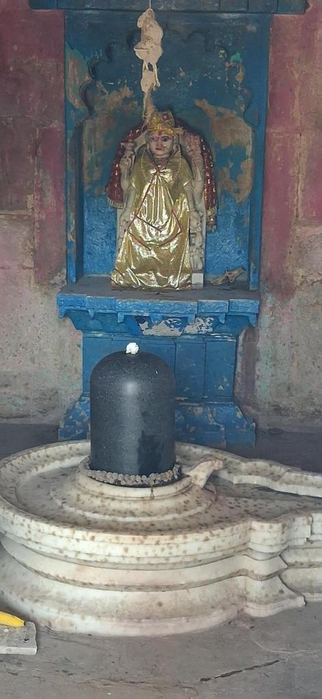 Shivlinga and Parvati idol in the Mahadev temple complex in village Chikhalda, Madhya Pradesh that submerges fully in the Sardar Sarovar Dam waters and resurfaces when the dam waters recede, Photo credit_ Nandini Oza
